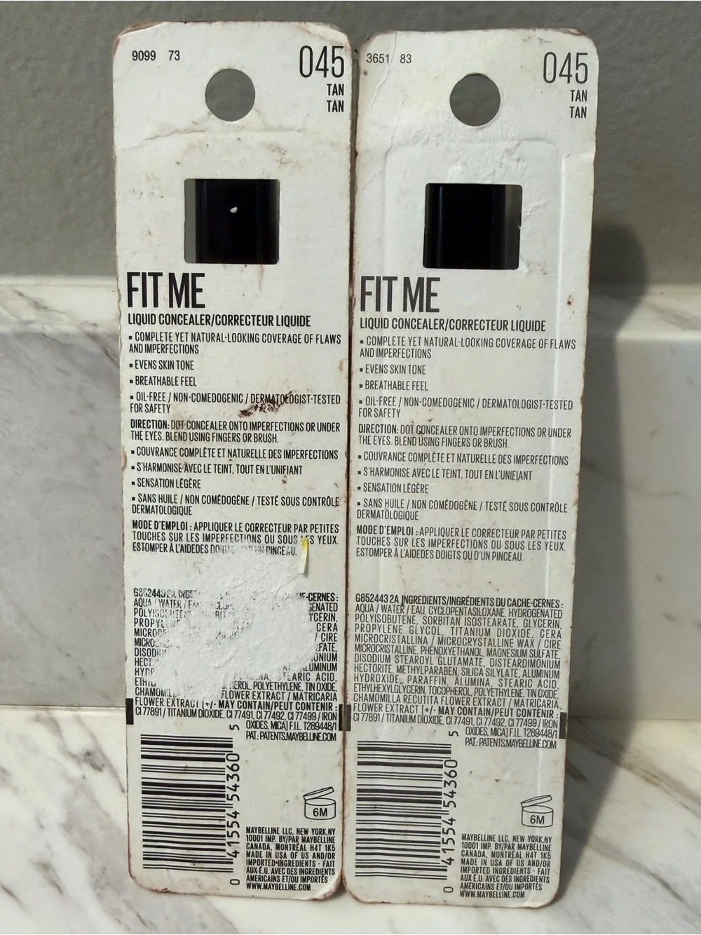 Maybelline Fit Me Liquid Concealer 45 Light Medium Tan 0.23 fl oz  2 Pack